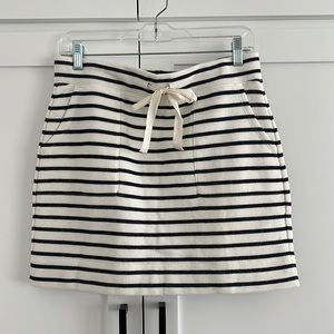 J. Crew Cream and Black Striped Drawstring Skirt